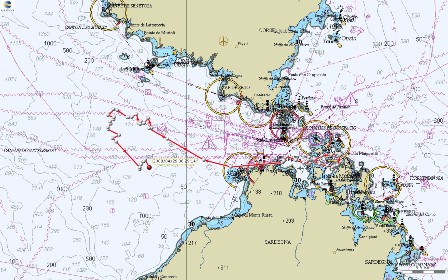 Mappa di un esperimento con un drifter